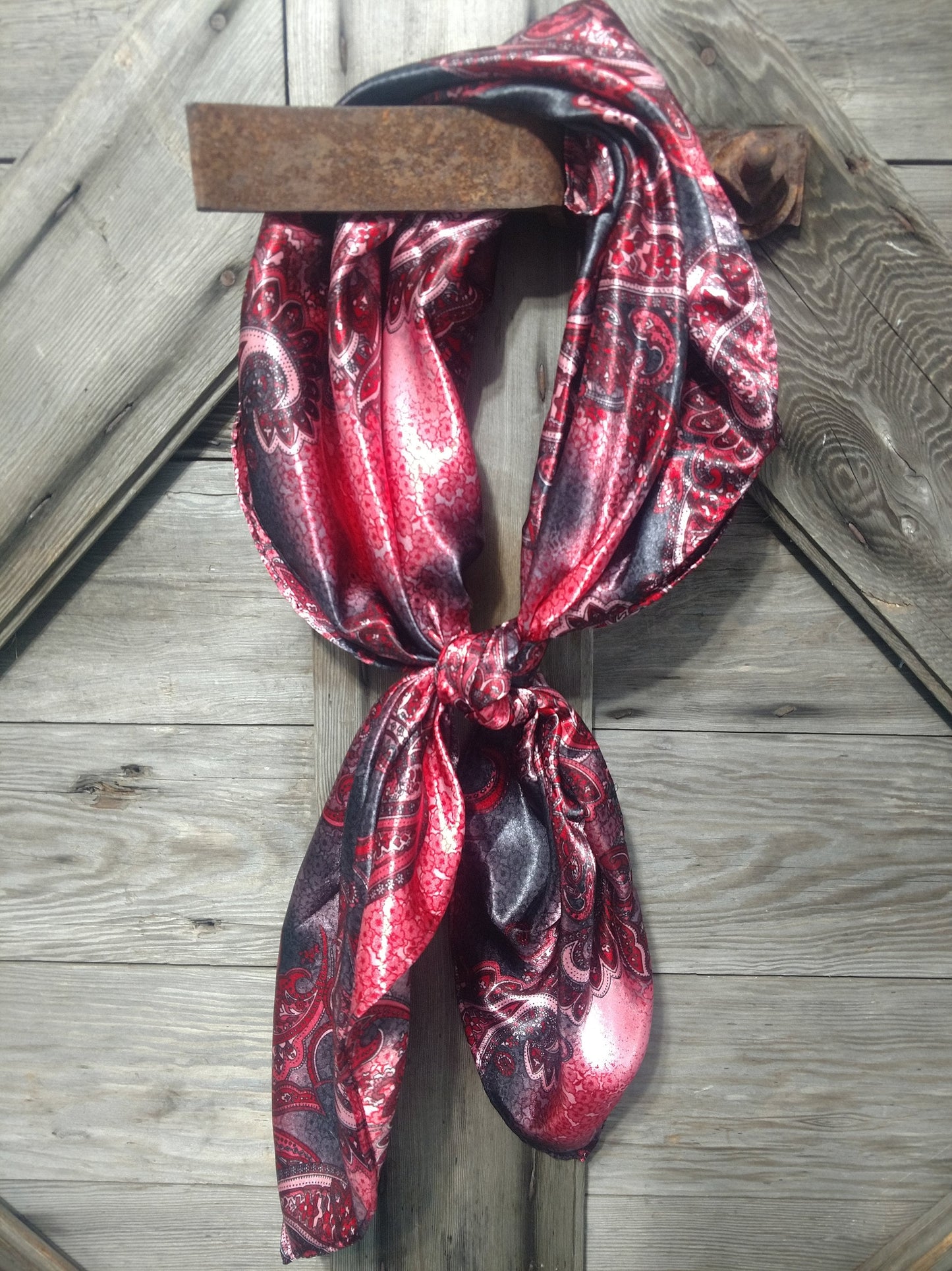 Wild Rag Red and Black Paisley Cowboy Western Neck Scarf Bandanna by Double B Wild Rags