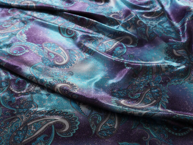 Wild Rag Purple and Turquoise Paisley New Cowboy Western Neck Scarf Bandanna Double B Wild Rags