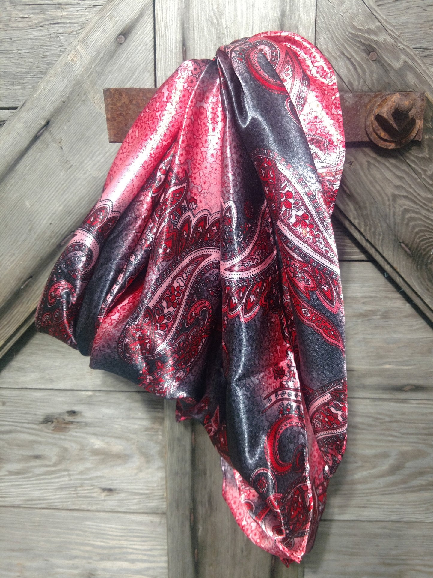 Wild Rag Red and Black Paisley Cowboy Western Neck Scarf Bandanna by Double B Wild Rags