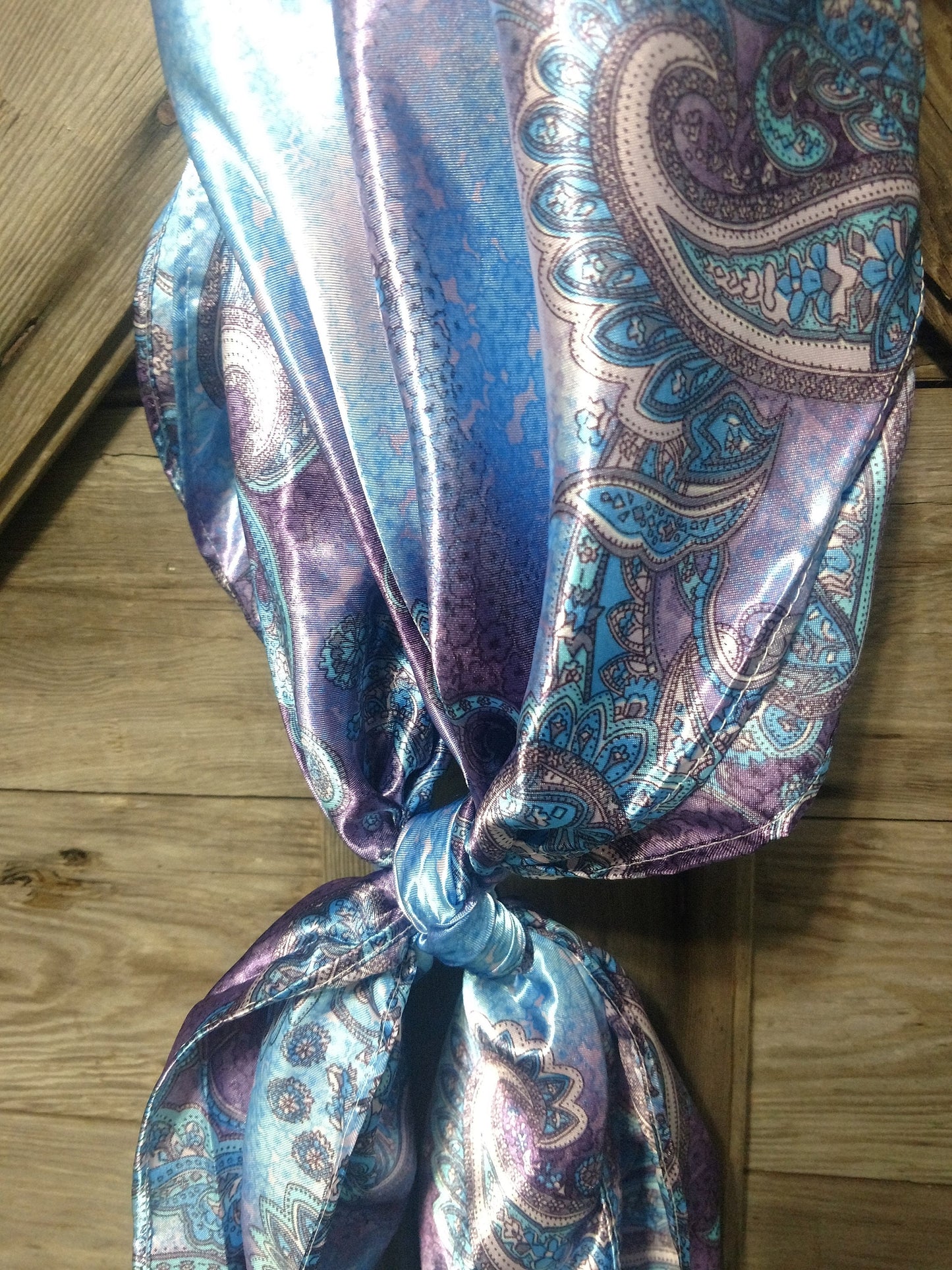 Wild Rag Purple and Turquoise Paisley New Cowboy Western Neck Scarf Bandanna Double B Wild Rags