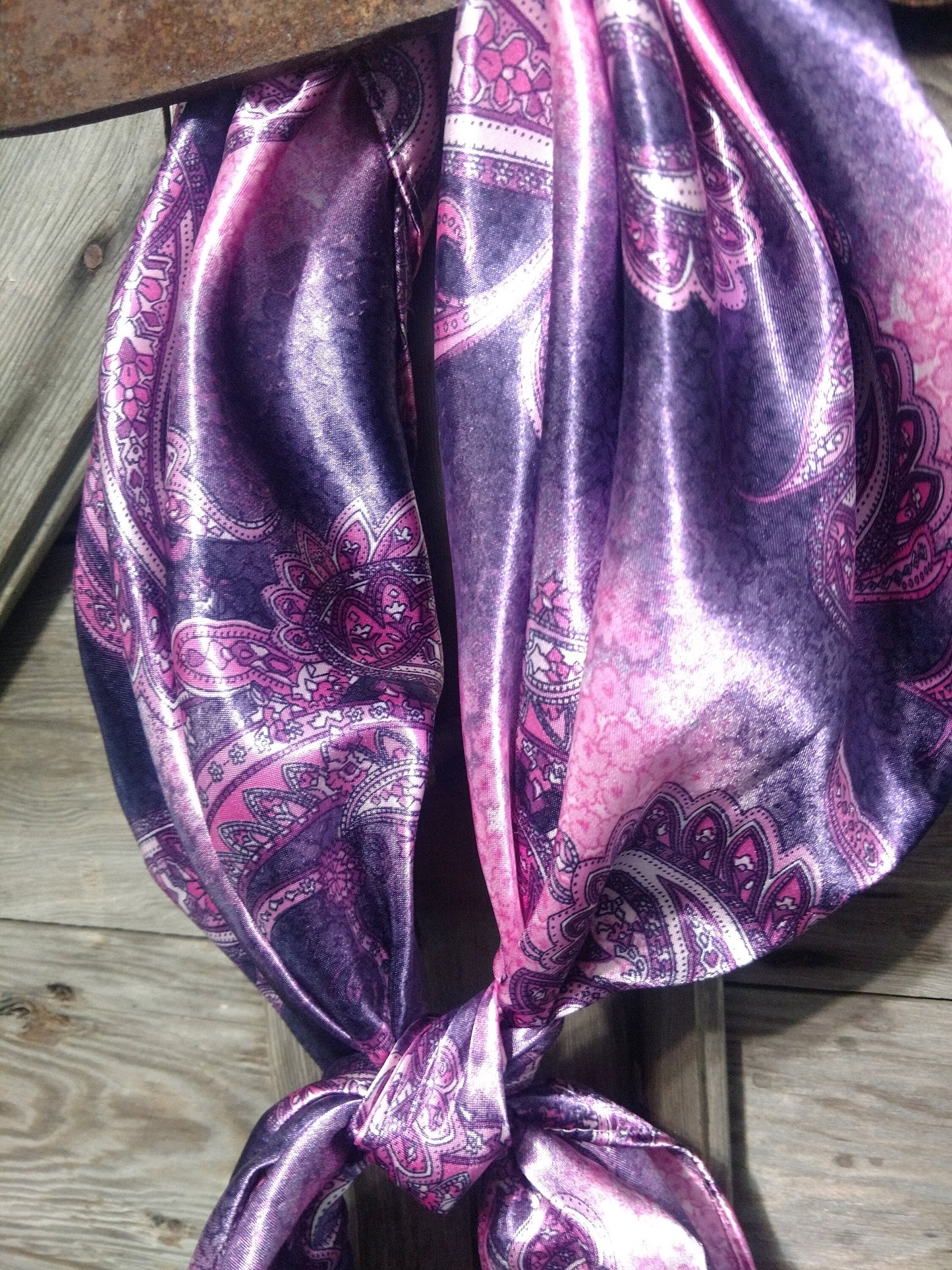 Wild Rag Purple and Pink Paisley New Cowboy Western Neck Scarf Bandanna by Double B Wild Rags