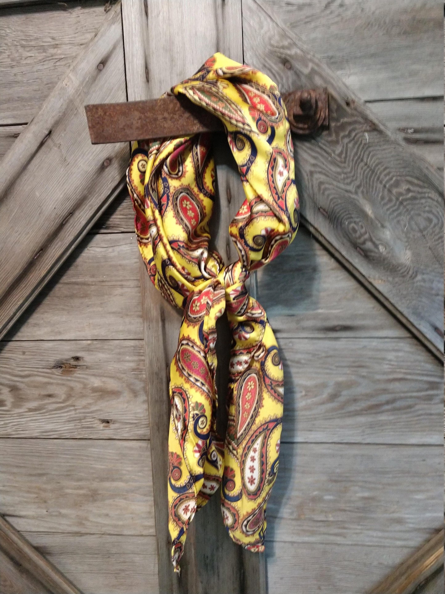 Wild Rag Mustard Yellow Navy Blue Red Paisley Cowboy Western Neck Scarf Bandanna Double B Wild Rags