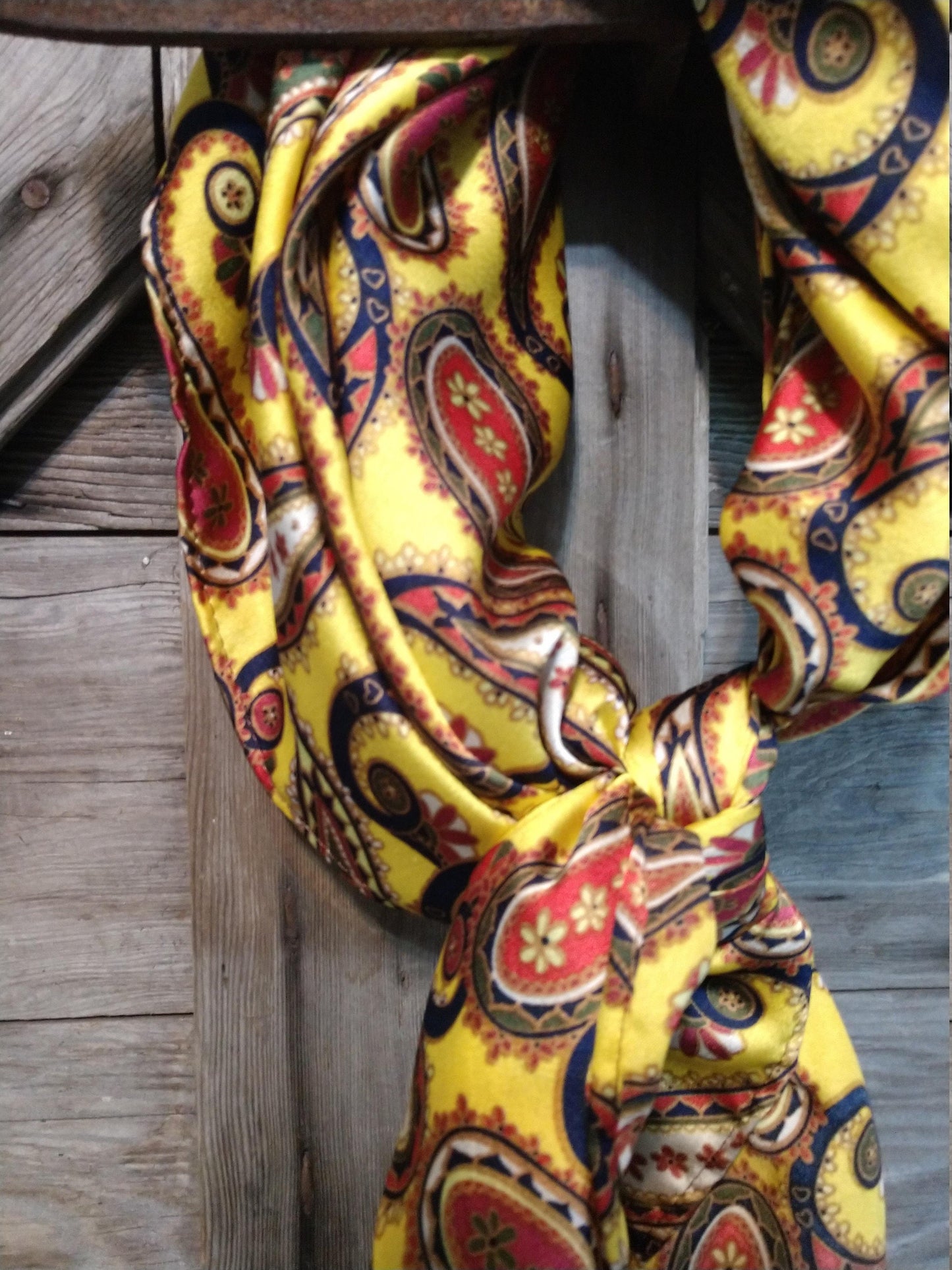 Wild Rag Mustard Yellow Navy Blue Red Paisley Cowboy Western Neck Scarf Bandanna Double B Wild Rags