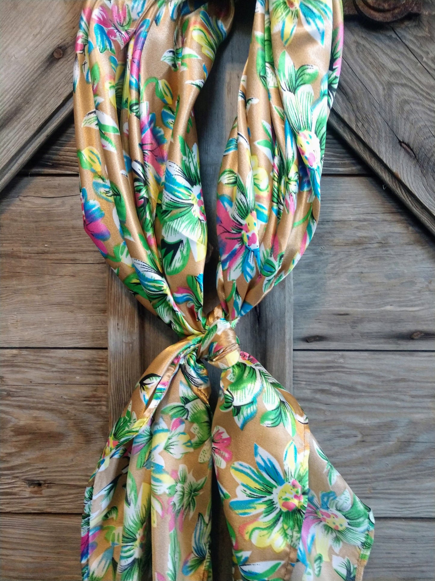 Wild Rag Khaki Wild Daisy Floral Cowboy Western Neck Scarf Bandanna by Double B Wild Rags
