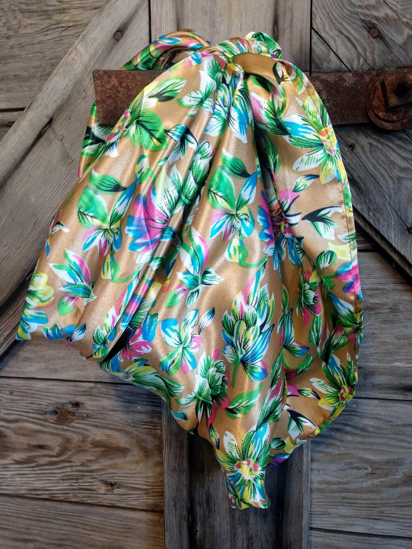 Wild Rag Khaki Wild Daisy Floral Cowboy Western Neck Scarf Bandanna by Double B Wild Rags