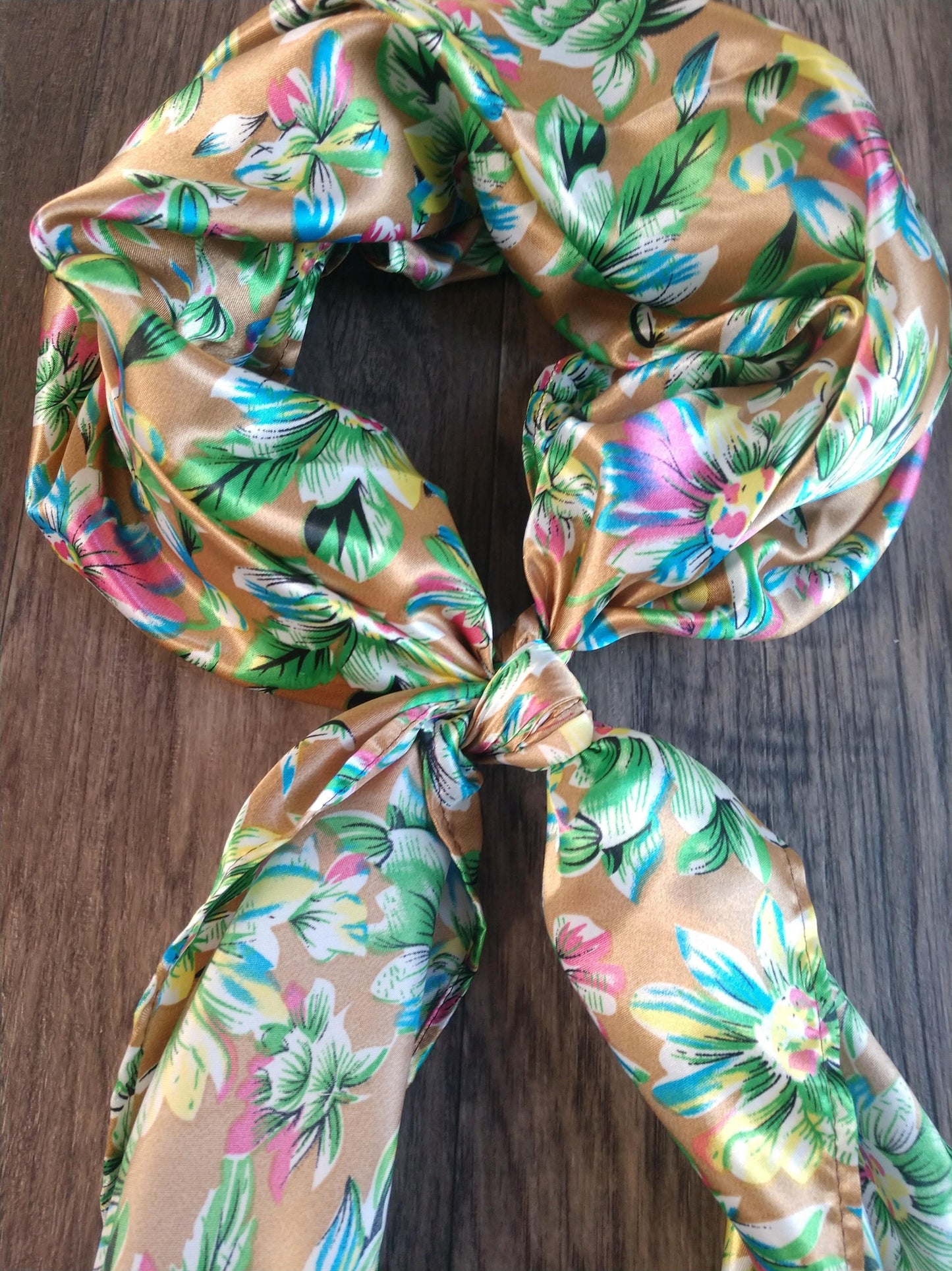 Wild Rag Khaki Wild Daisy Floral Cowboy Western Neck Scarf Bandanna by Double B Wild Rags