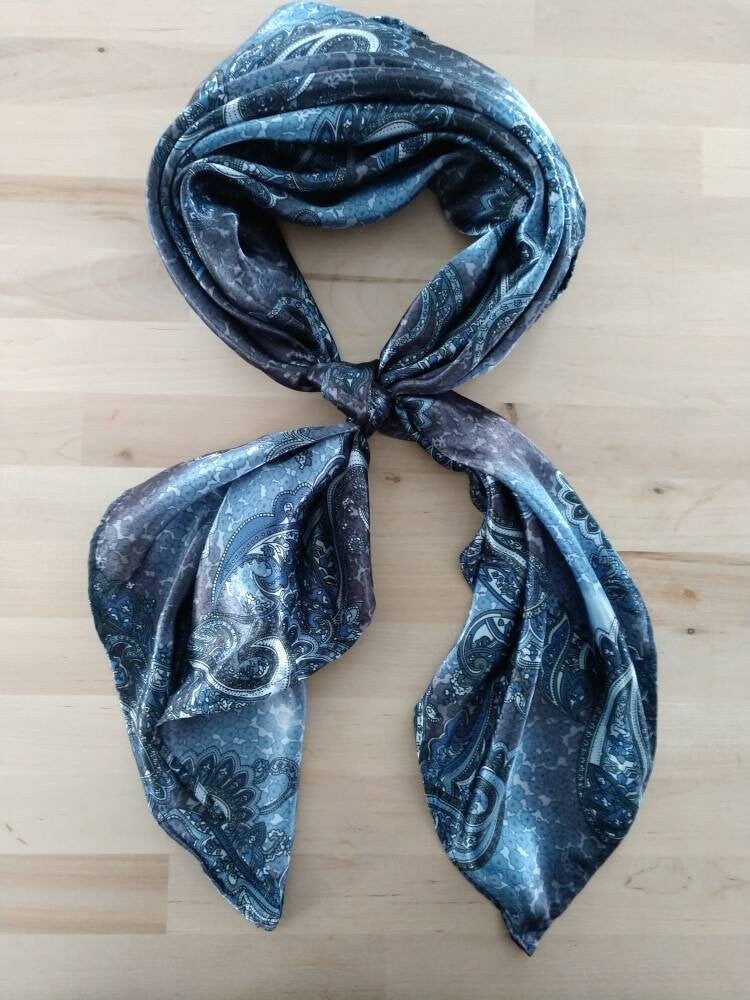 Wild Rag PAISLEY 109 Denim Blue Paisley Cowboy Western Neck Scarf Bandanna by Double B Wild Rags