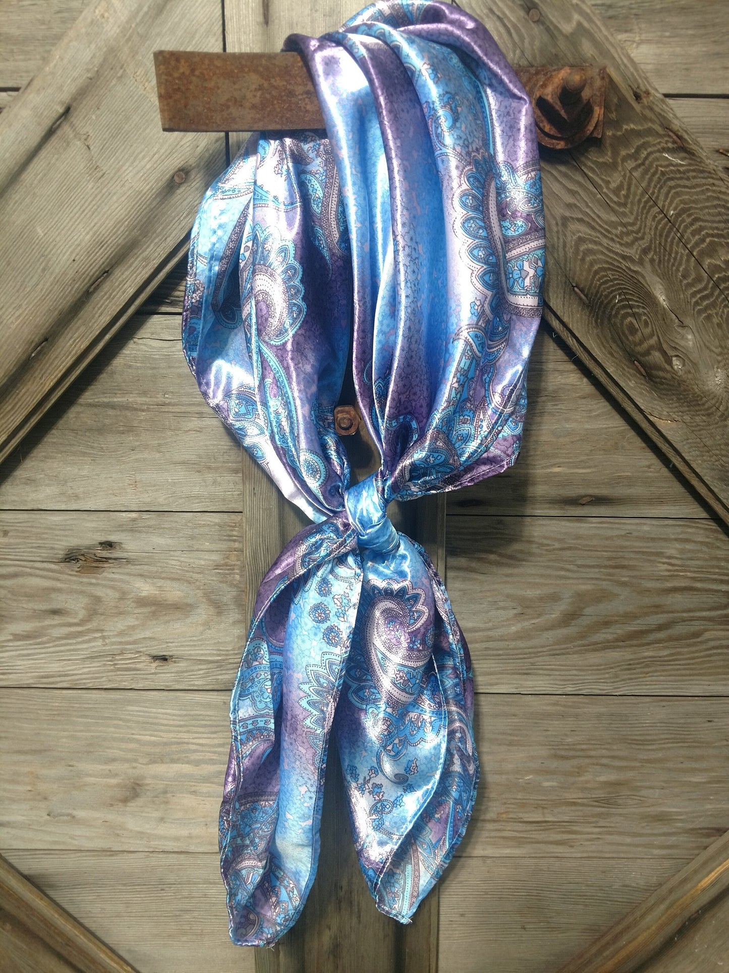 Wild Rag Purple and Turquoise Paisley New Cowboy Western Neck Scarf Bandanna Double B Wild Rags