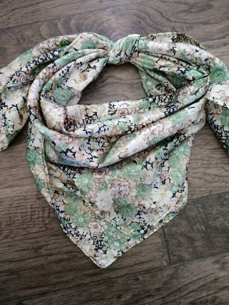 Wild Rag Sage Green Vintage Floral Print Cowboy Western Neck Scarf Neckerchief Bandanna by Double B Wild Rags