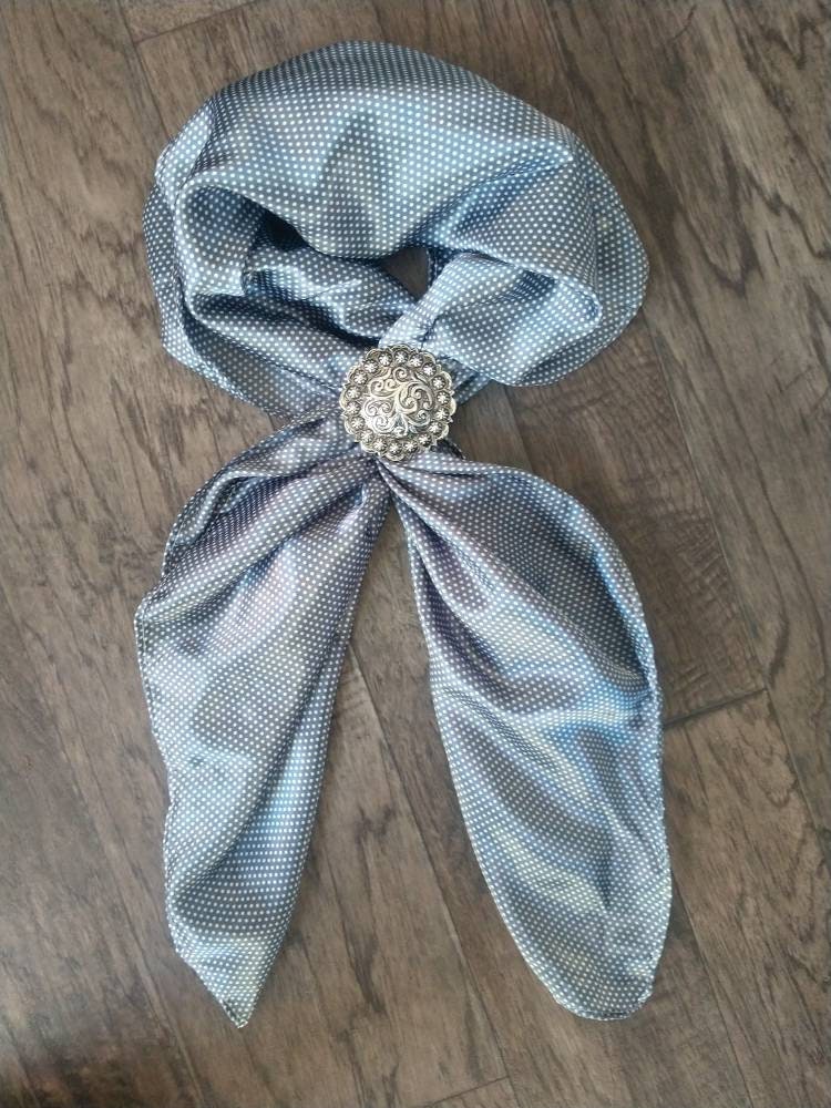 Wild Rag MISC 409 Tiny Pin Polka Dot Grey Cowboy Western Neck Scarf Bandanna by Double B Wild Rags