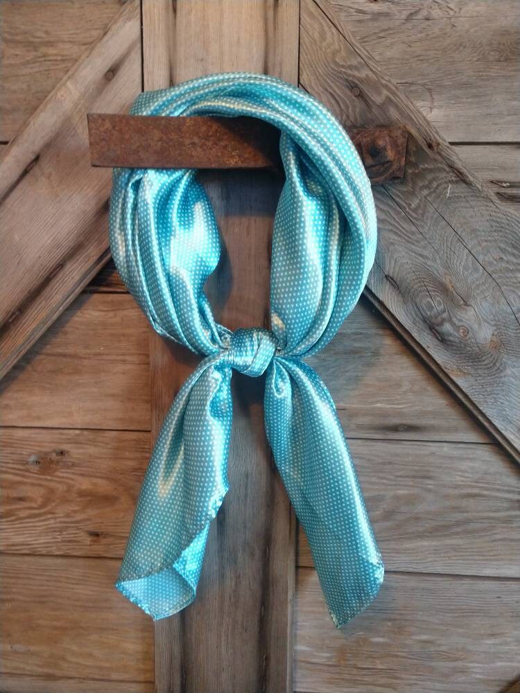 Wild Rag MISC 408 Tiny Pin Polka Dot Light Turquoise Cowboy Western Neck Scarf Bandanna by Double B Wild Rags