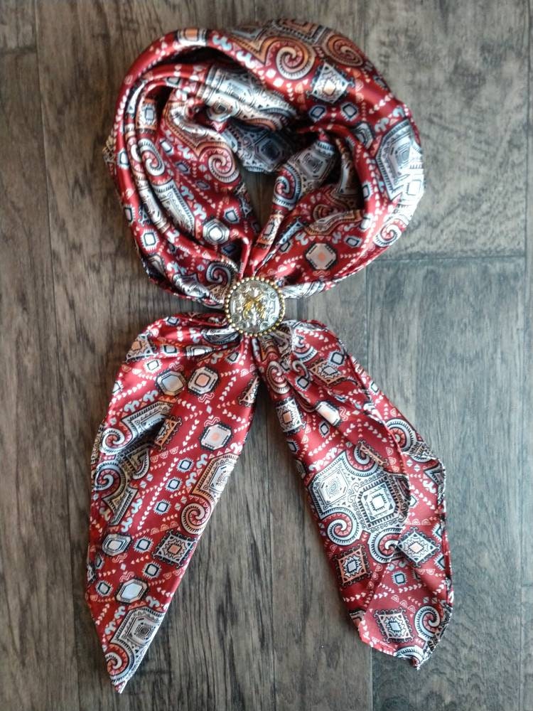 Wild Rag AZTEC 911 Red Mayan Tribal Print Western Cowboy Neck Scarf Bandana by Double B Wild Rags