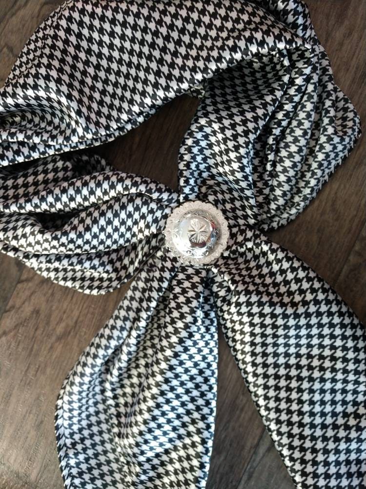 Wild Rag Black and White Gingham Houndstooth Cowboy Western Neck Scarf Bandanna by Double B Wild Rags