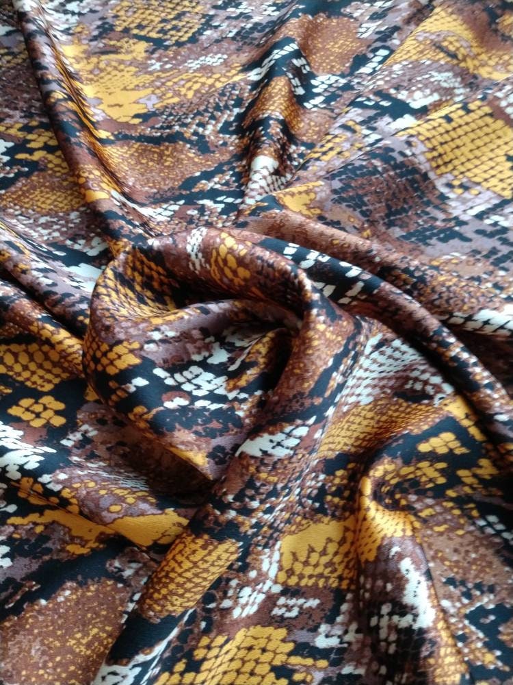 Wild Rag Deep Gold and Brown African Snakeskin Cowboy Western Neck Scarf Bandanna by Double B Wild Rags