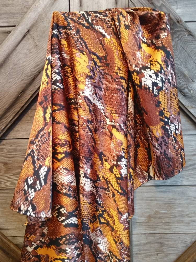 Wild Rag Deep Gold and Brown African Snakeskin Cowboy Western Neck Scarf Bandanna by Double B Wild Rags