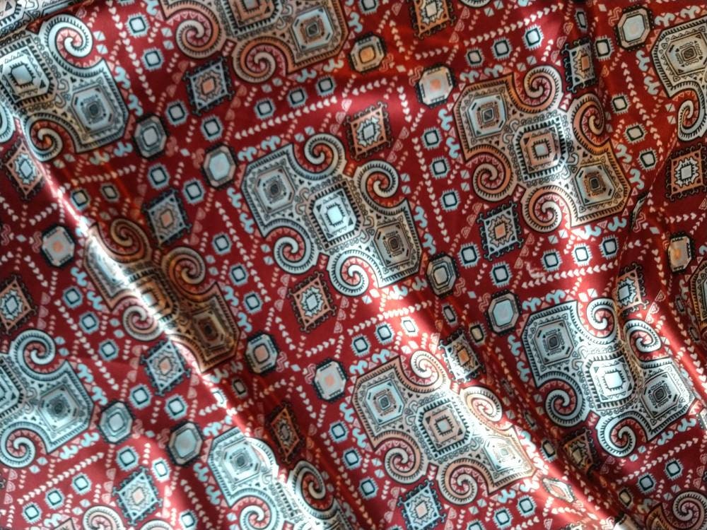 Wild Rag AZTEC 911 Red Mayan Tribal Print Western Cowboy Neck Scarf Bandana by Double B Wild Rags
