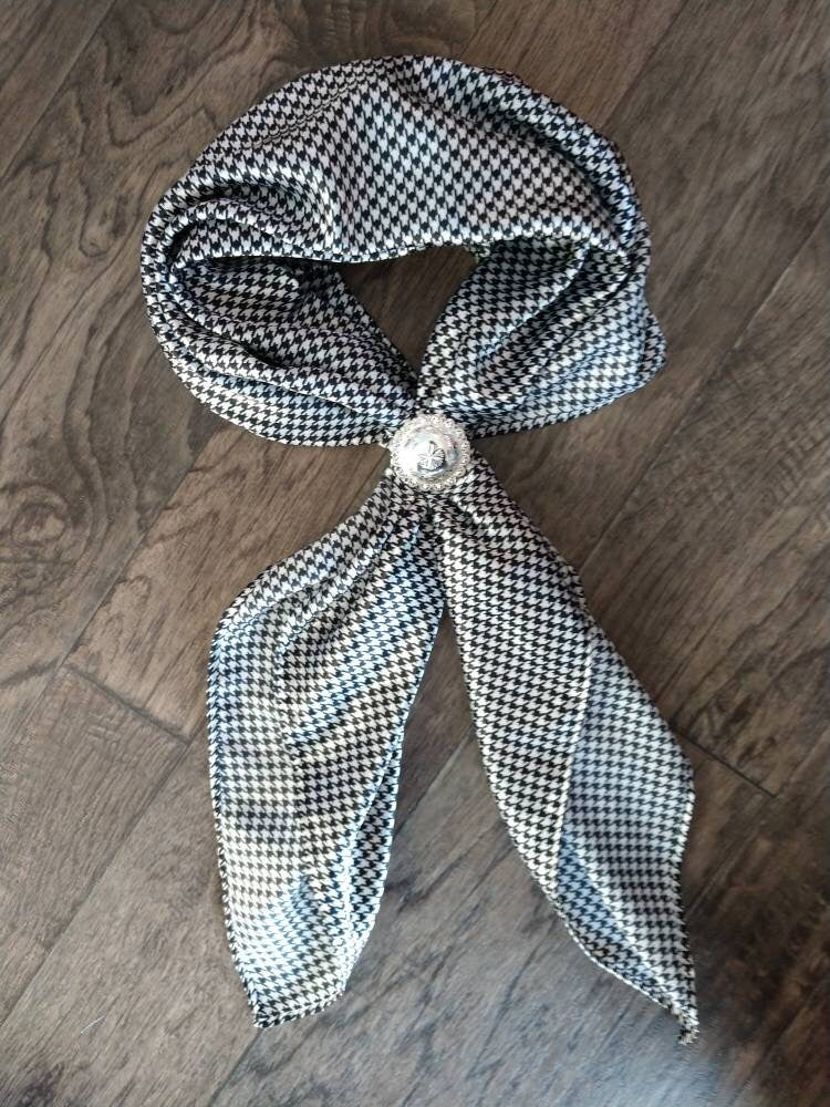 Wild Rag Black and White Gingham Houndstooth Cowboy Western Neck Scarf Bandanna by Double B Wild Rags