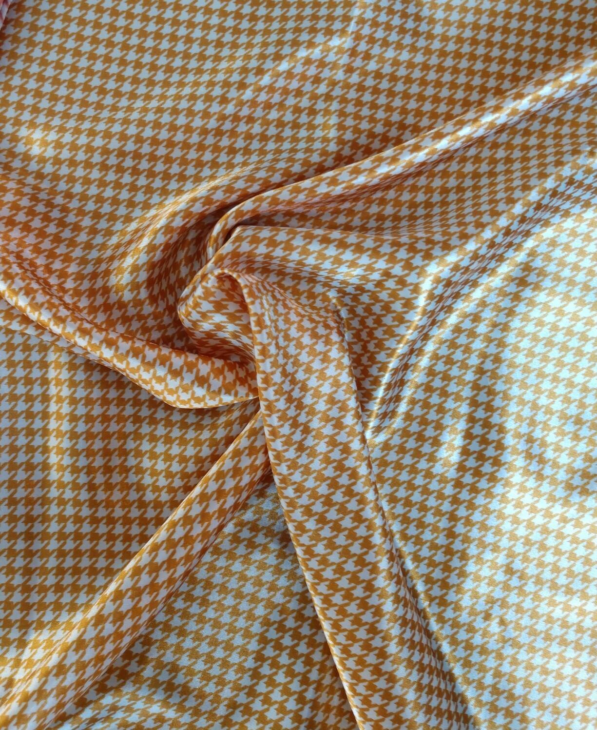Wild Rag Mustard Yellow and White Gingham Houndstooth Cowboy Western Neck Scarf Bandanna by Double B Wild Rags