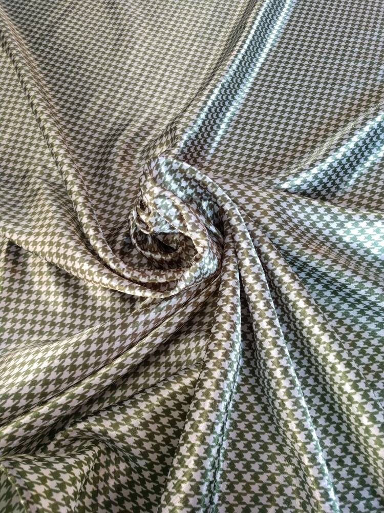 Wild Rag Dark Sage Green and White Gingham Houndstooth Cowboy Western Neck Scarf Bandanna by Double B Wild Rags