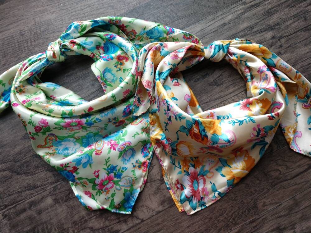 Wild Rag Orange and Turquoise Paisley Floral Cowboy Western Neck Scarf Bandanna by Double B Wild Rags