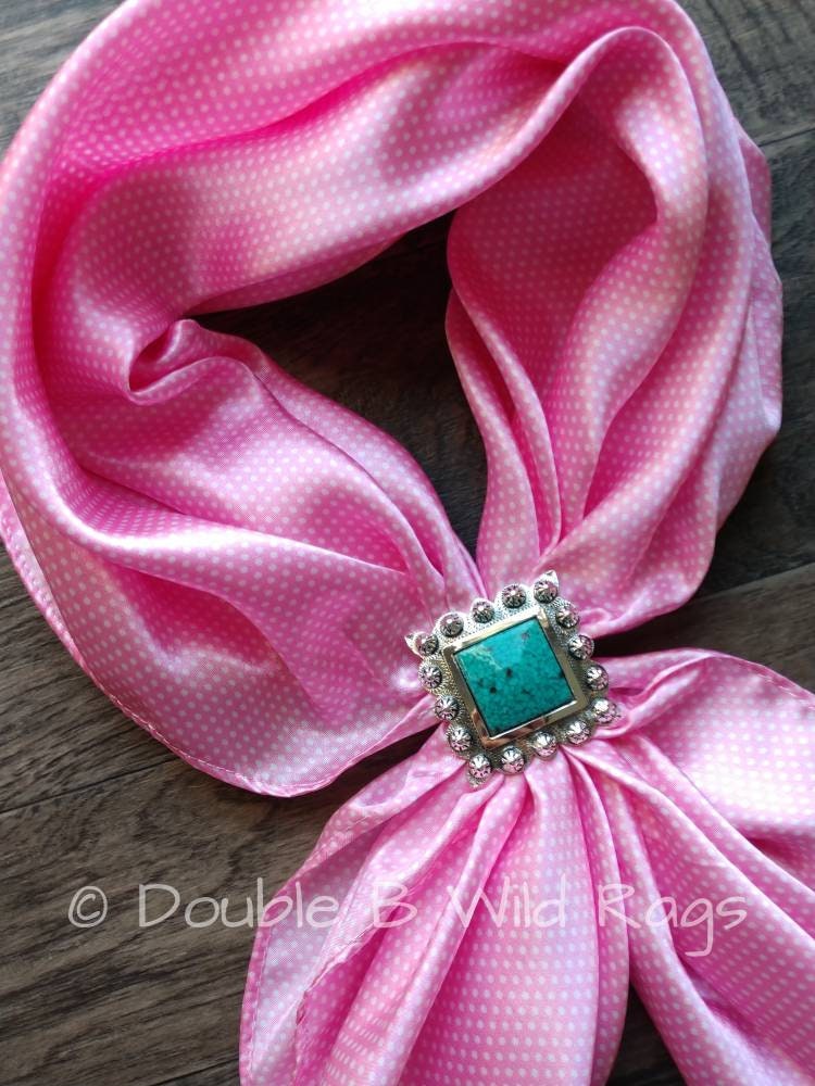 Wild Rag Bright Pink Tiny Polka Dot Cowboy Western Neck Scarf Bandanna by Double B Wild Rags