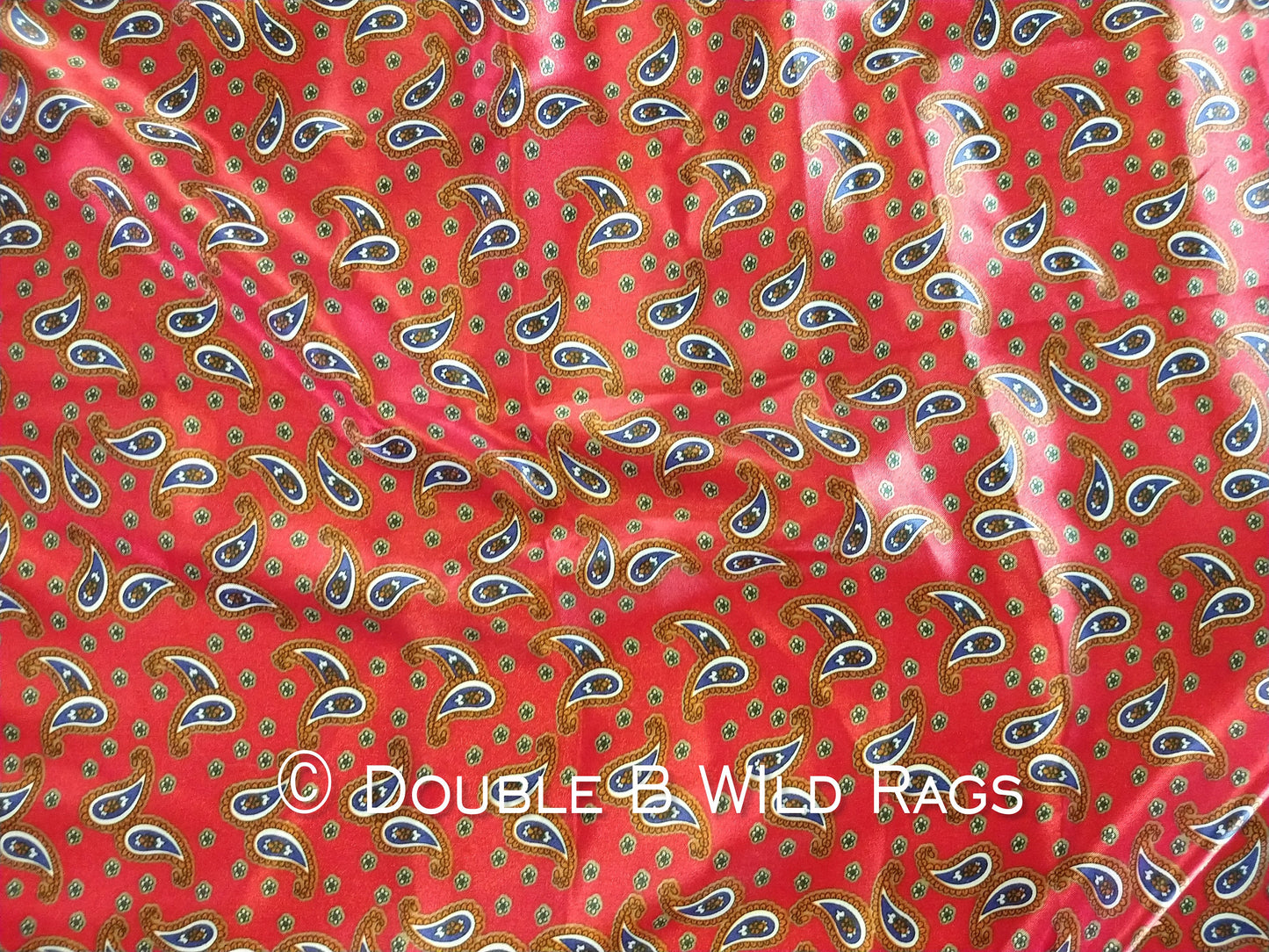 WILD RAG PAISLEY 130 Red, Navy Blue, and Copper Paisley western neck scarf bandanna by Double B Wild Rags