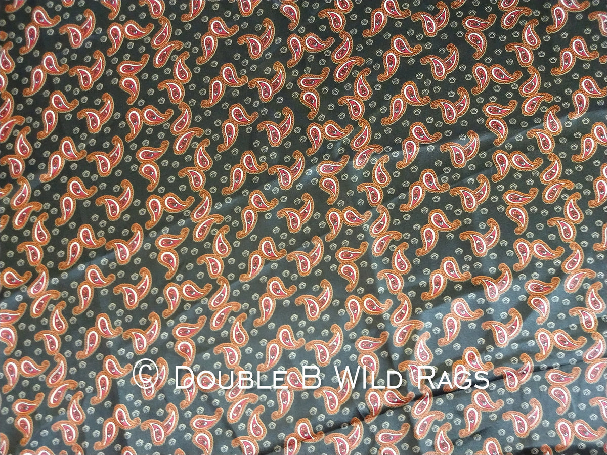 WILD RAG Black, Burgundy, and Copper western neck scarf bandanna by Double B Wild Rags