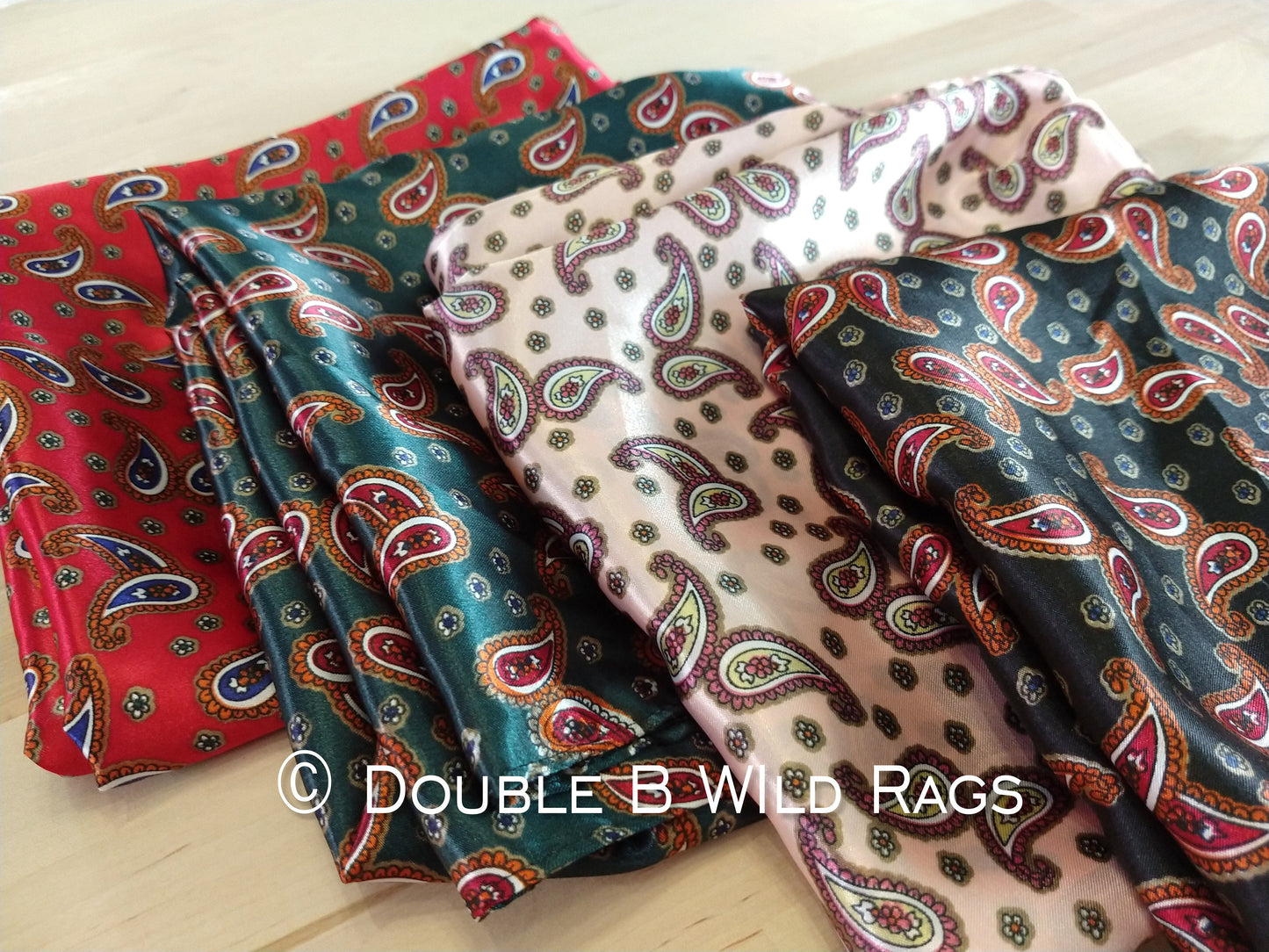 WILD RAG PAISLEY 102 Black, Burgundy, and Copper western neck scarf bandanna by Double B Wild Rags