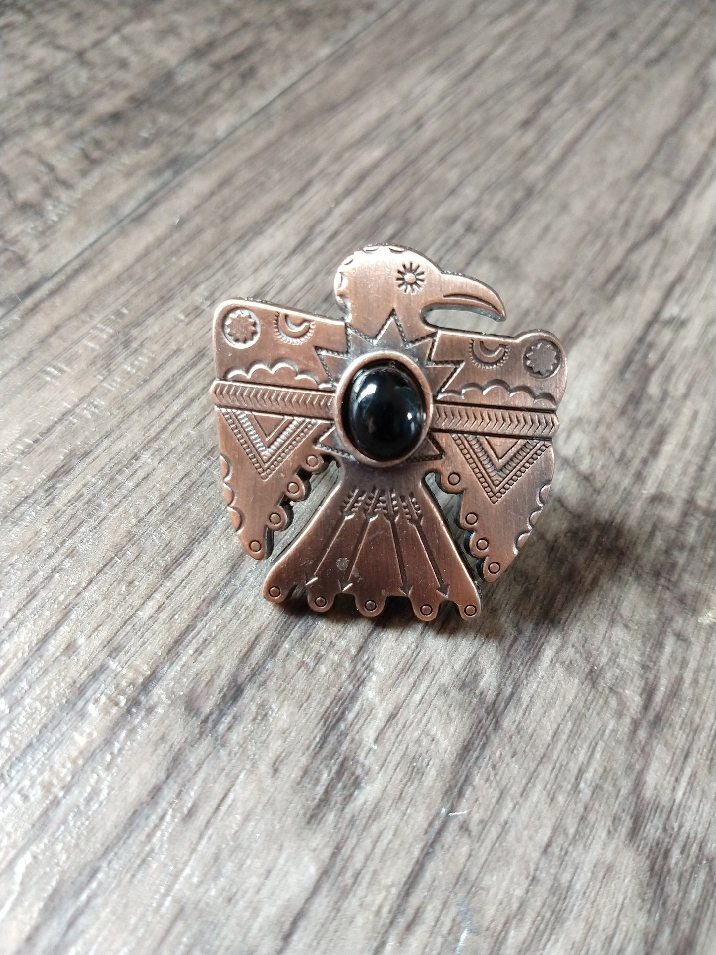 Wild Rag SLIDE 507 Thunderbird Concho Copper or Antique Silver Scarf Slide from Double B Wild Rags