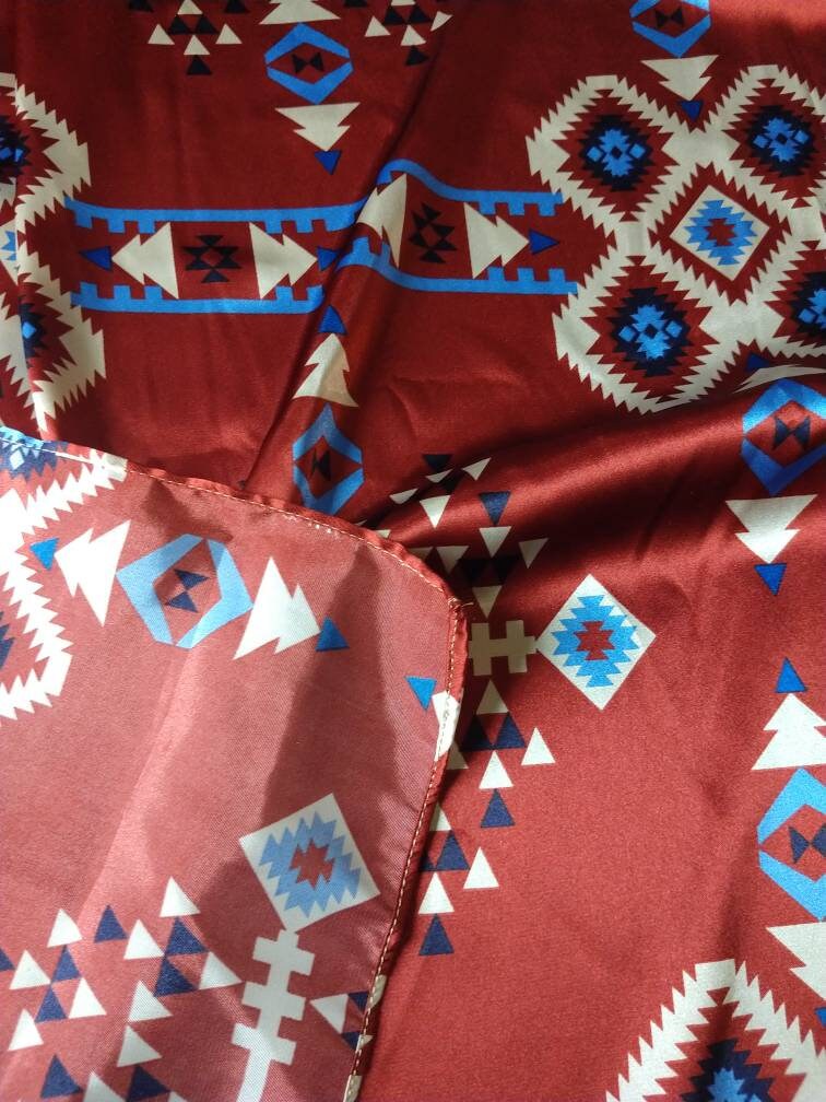 Wild Rag Rusty Orange Red Southwest Aztec Paisley Western Cowboy Neck Scarf Bandana by Double B Wild Rags