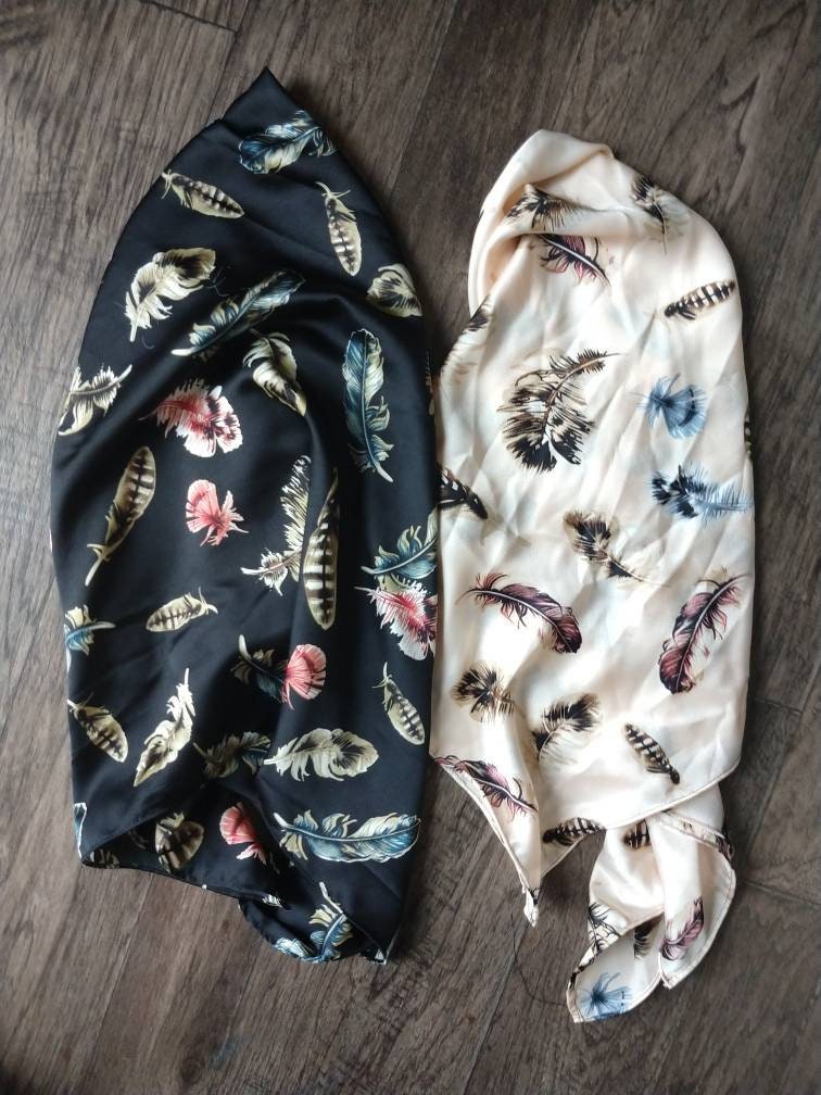Wild Rag Black Multi Feather Print Western Cowboy Neck Scarf Bandana by Double B Wild Rags