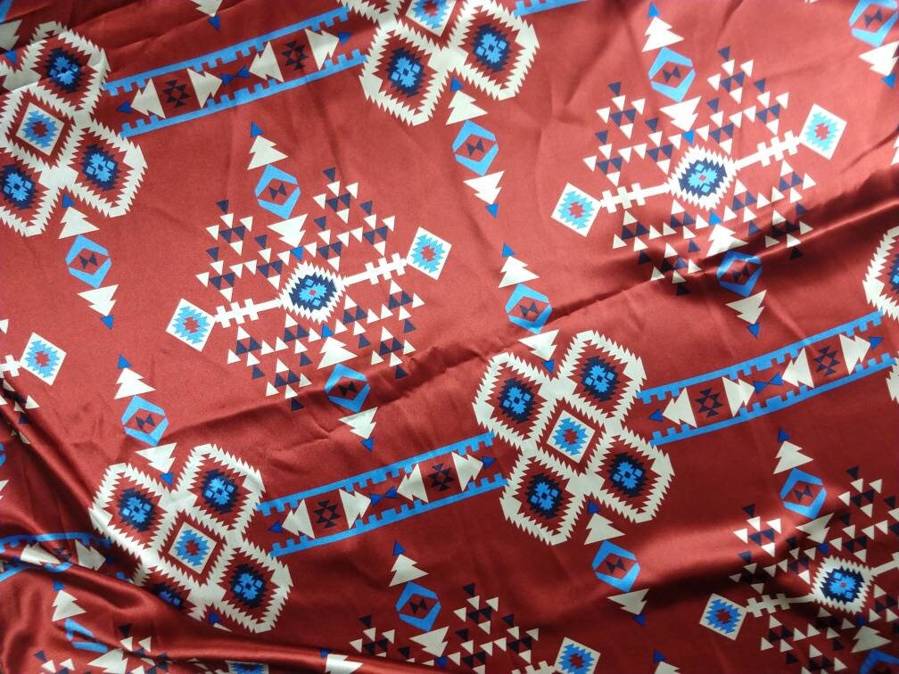 Wild Rag Rusty Orange Red Southwest Aztec Paisley Western Cowboy Neck Scarf Bandana by Double B Wild Rags