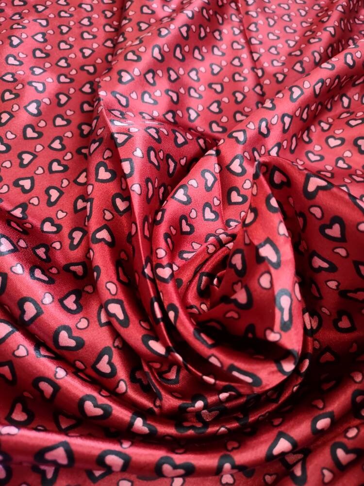WILD RAG Valentine's red with pink hearts Cowboy Western Neck Scarf Bandanna by Double B Wild Rags