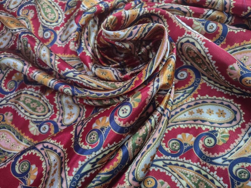 Wild Rag PAISLEY Burgundy Green Navy Blue and Gold Cowboy Western Neck Scarf Bandanna Double B Wild Rags