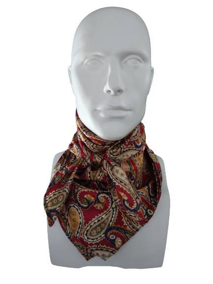 Wild Rag PAISLEY Burgundy Green Navy Blue and Gold Cowboy Western Neck Scarf Bandanna Double B Wild Rags