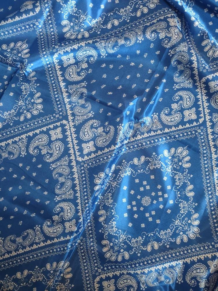 Wild Rag bright cobalt blue bandanna Paisley Cowboy Western Neck Scarf Double B Wild Rags