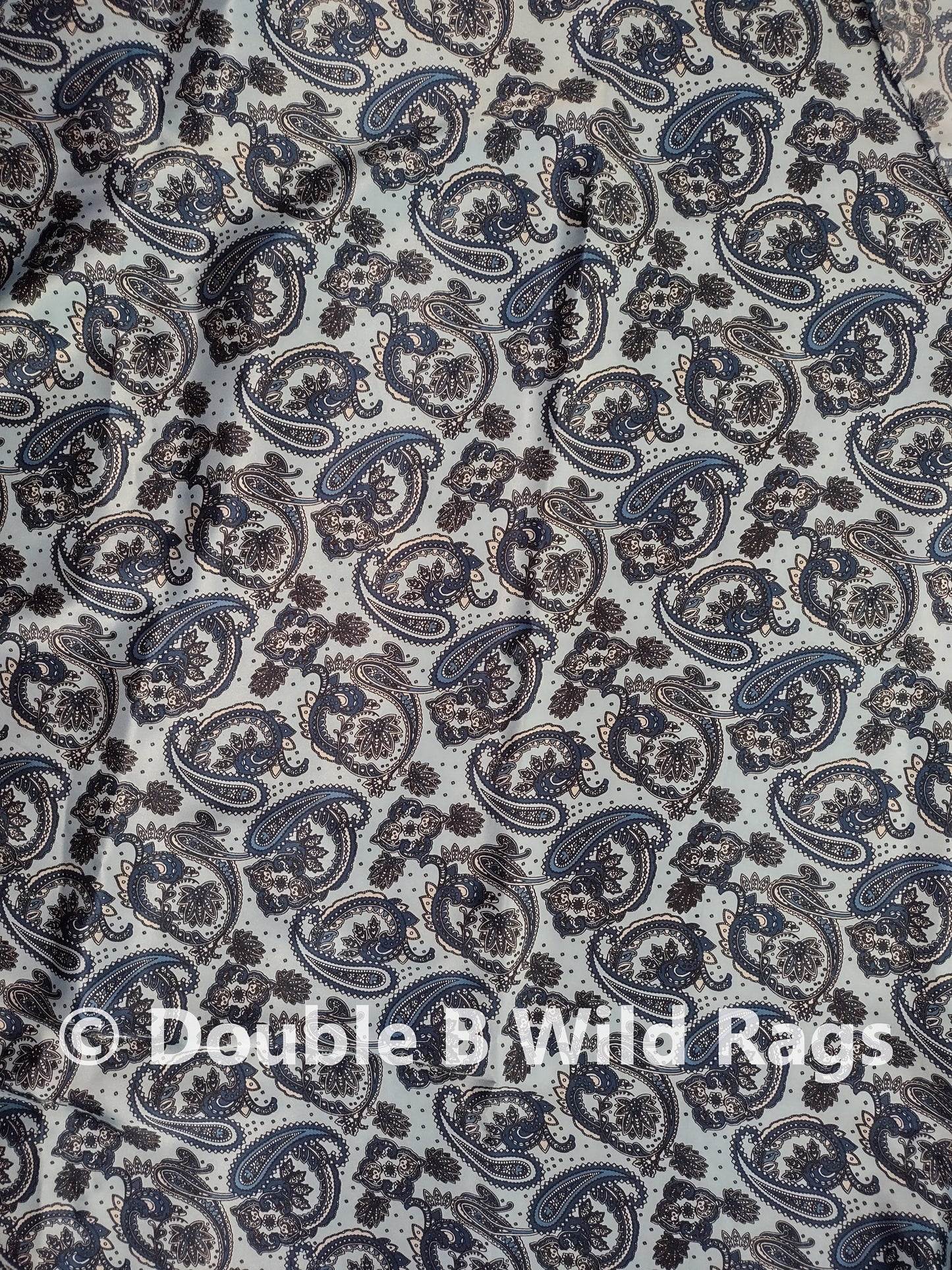 Wild Rag PAISLEY 125 Light Blue Paisley Cowboy Western Neck Scarf Bandanna by Double B Wild Rags
