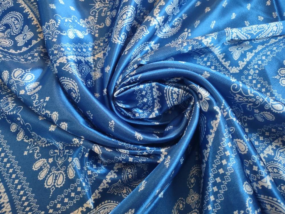 Wild Rag bright cobalt blue bandanna Paisley Cowboy Western Neck Scarf Double B Wild Rags