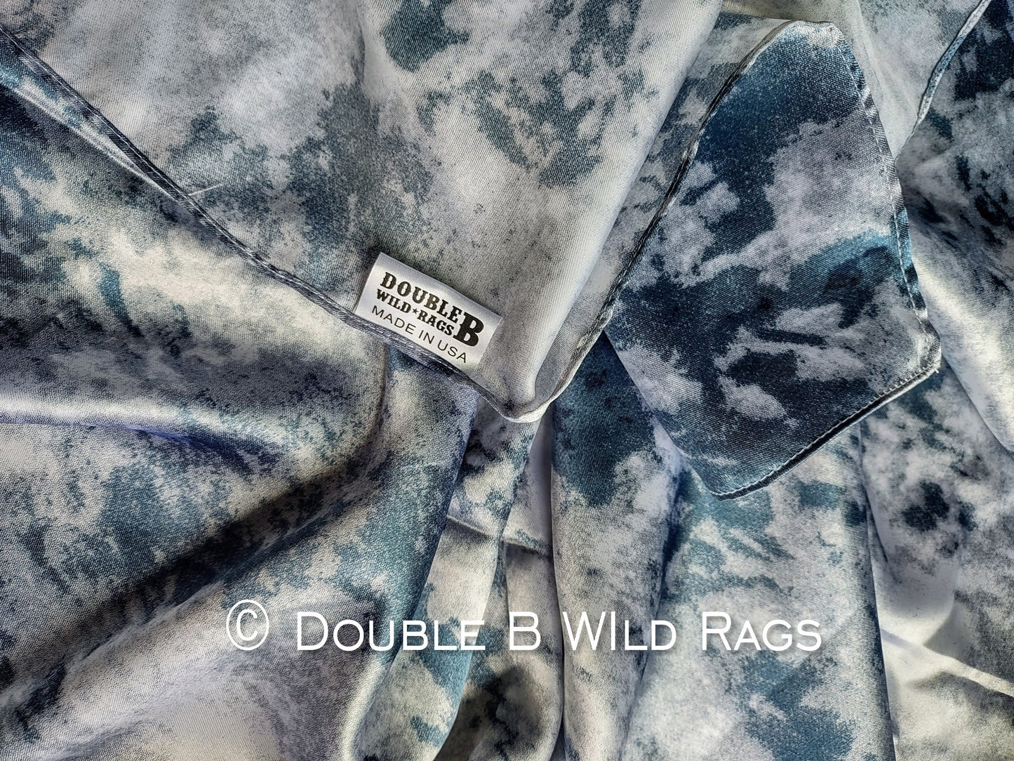 Wild Rag Black Grey Grunge Print Cowboy Western Neck Scarf Bandanna by Double B Wild Rags