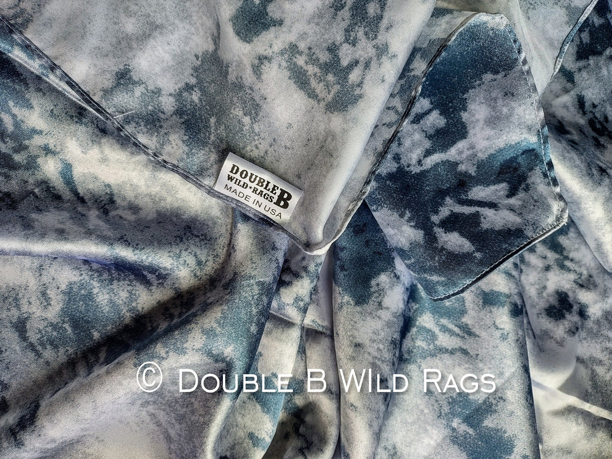 Wild Rag Black Grey Grunge Print Cowboy Western Neck Scarf Bandanna by Double B Wild Rags