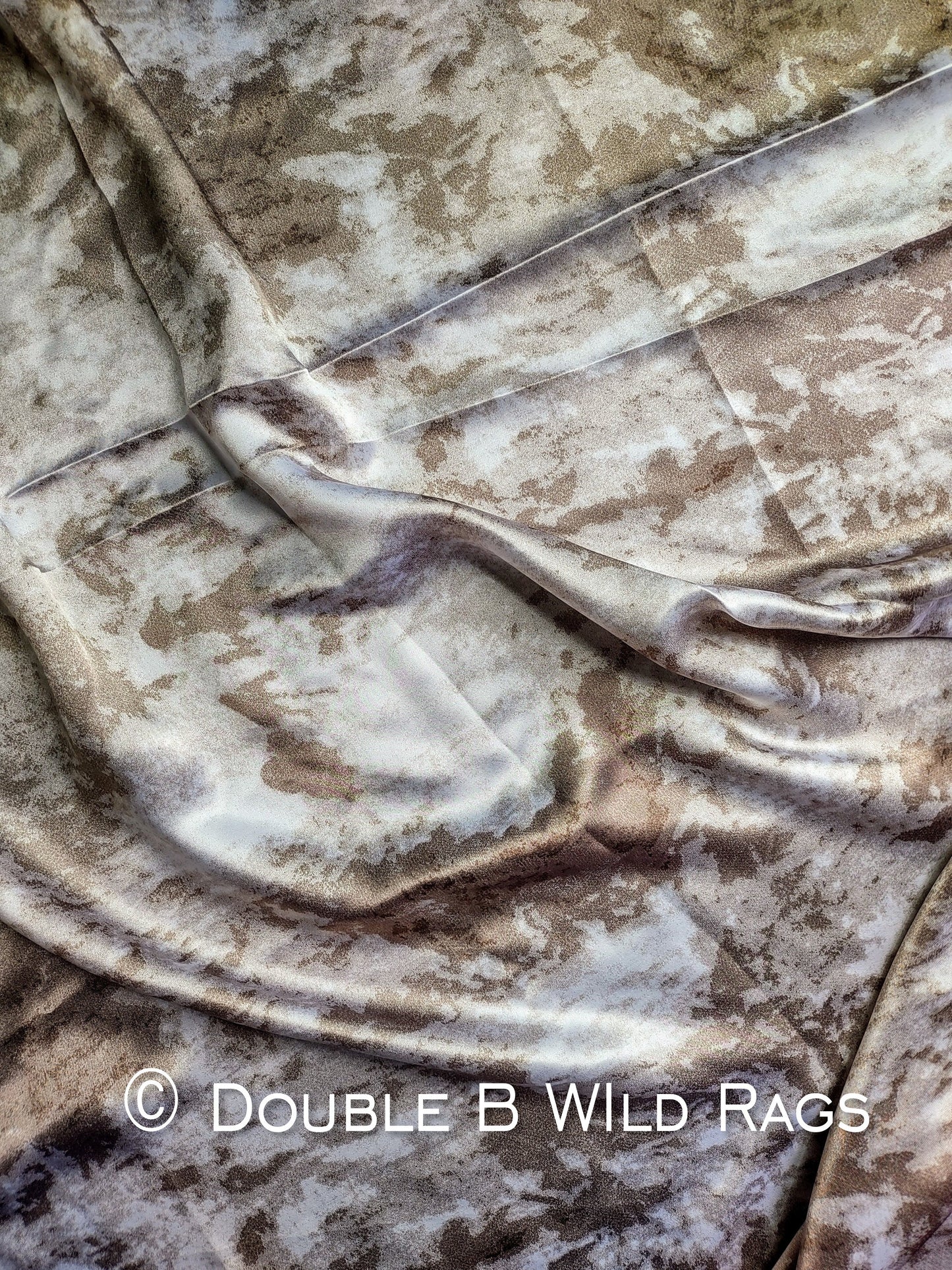 Wild Rag Tan Beige White Grunge Print Cowboy Western Neck Scarf Bandanna by Double B Wild Rags