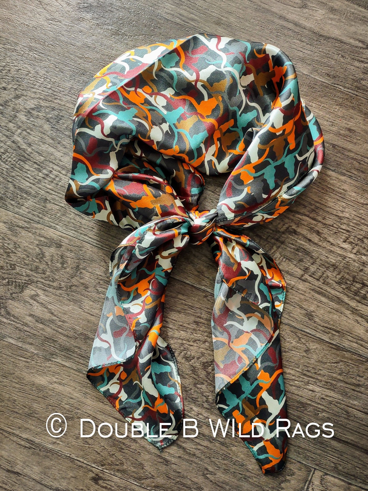 Wild Rag 100% SILK 824 Southwest Longhorn Cattle Camo Cowboy Western Neck Scarf Bandanna by Double B Wild Rags
