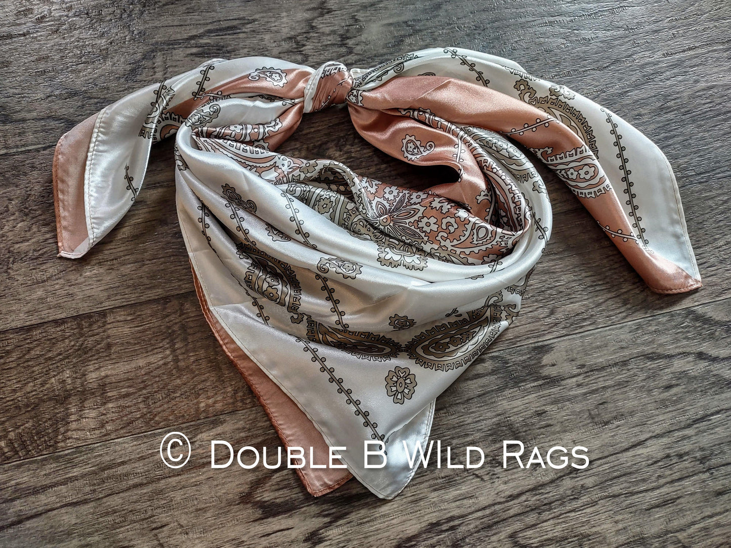 Wild Rag BARGAIN CORNER PAISLEY 137 Pastel Dusty Pink or Green Classic Paisley Cowboy Western Neck Scarf by Double B Wild Rags