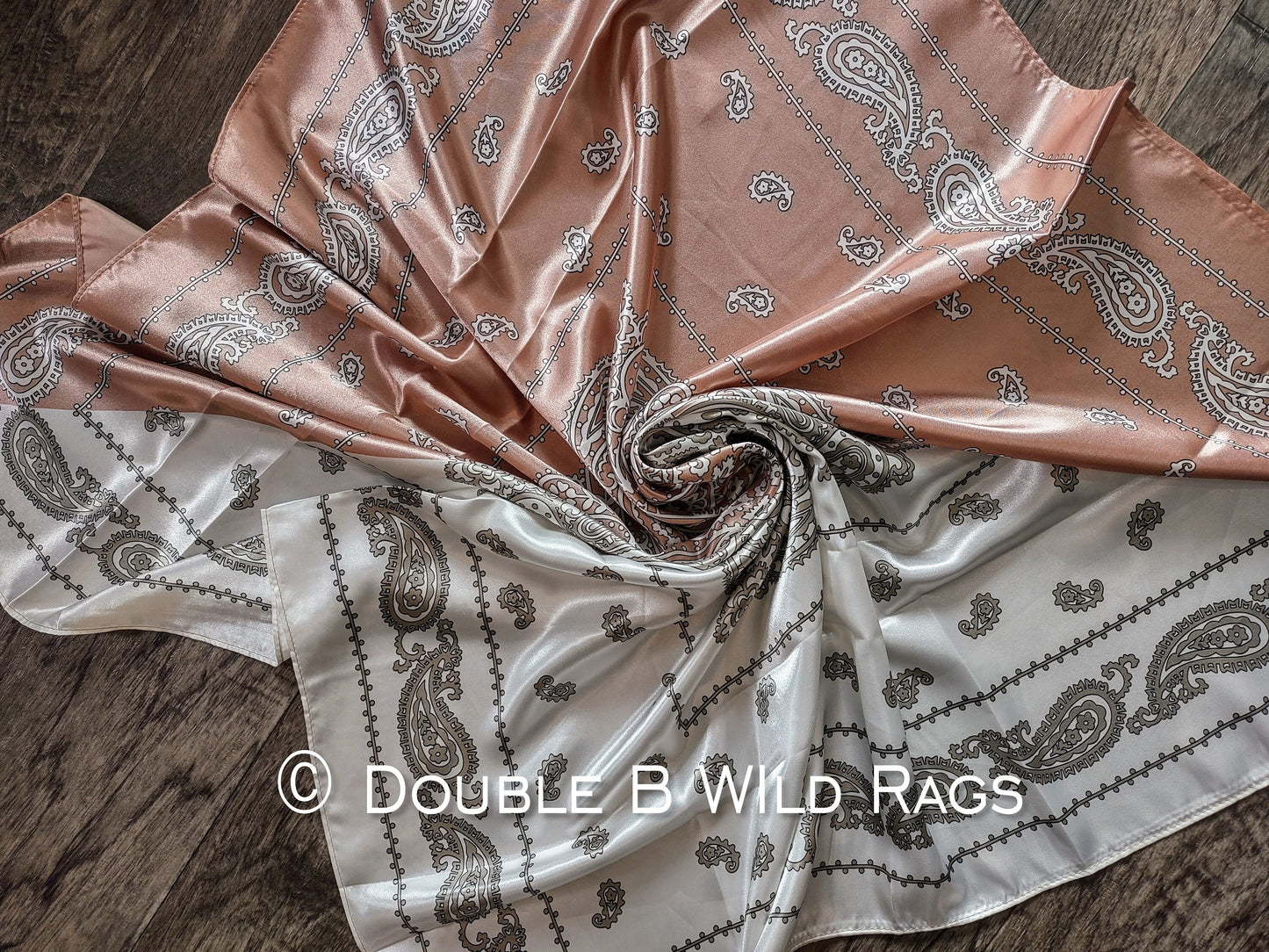 Wild Rag BARGAIN CORNER PAISLEY 137 Pastel Dusty Pink or Green Classic Paisley Cowboy Western Neck Scarf by Double B Wild Rags