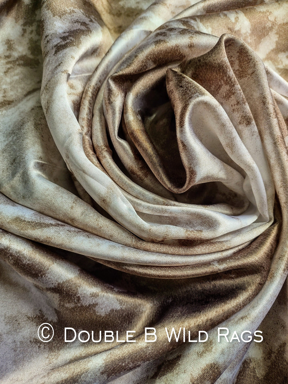 Wild Rag Tan Beige White Grunge Print Cowboy Western Neck Scarf Bandanna by Double B Wild Rags