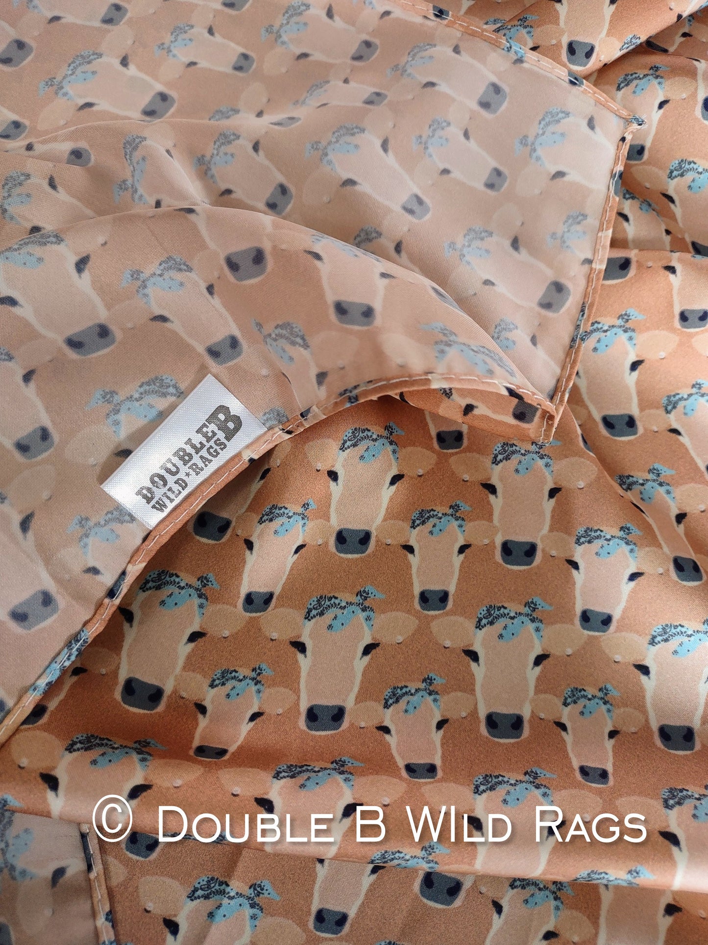 Wild Rag Khaki Tan Sassy Heifer Cow Western Cowboy Neck Scarf Bandana by Double B Wild Rags