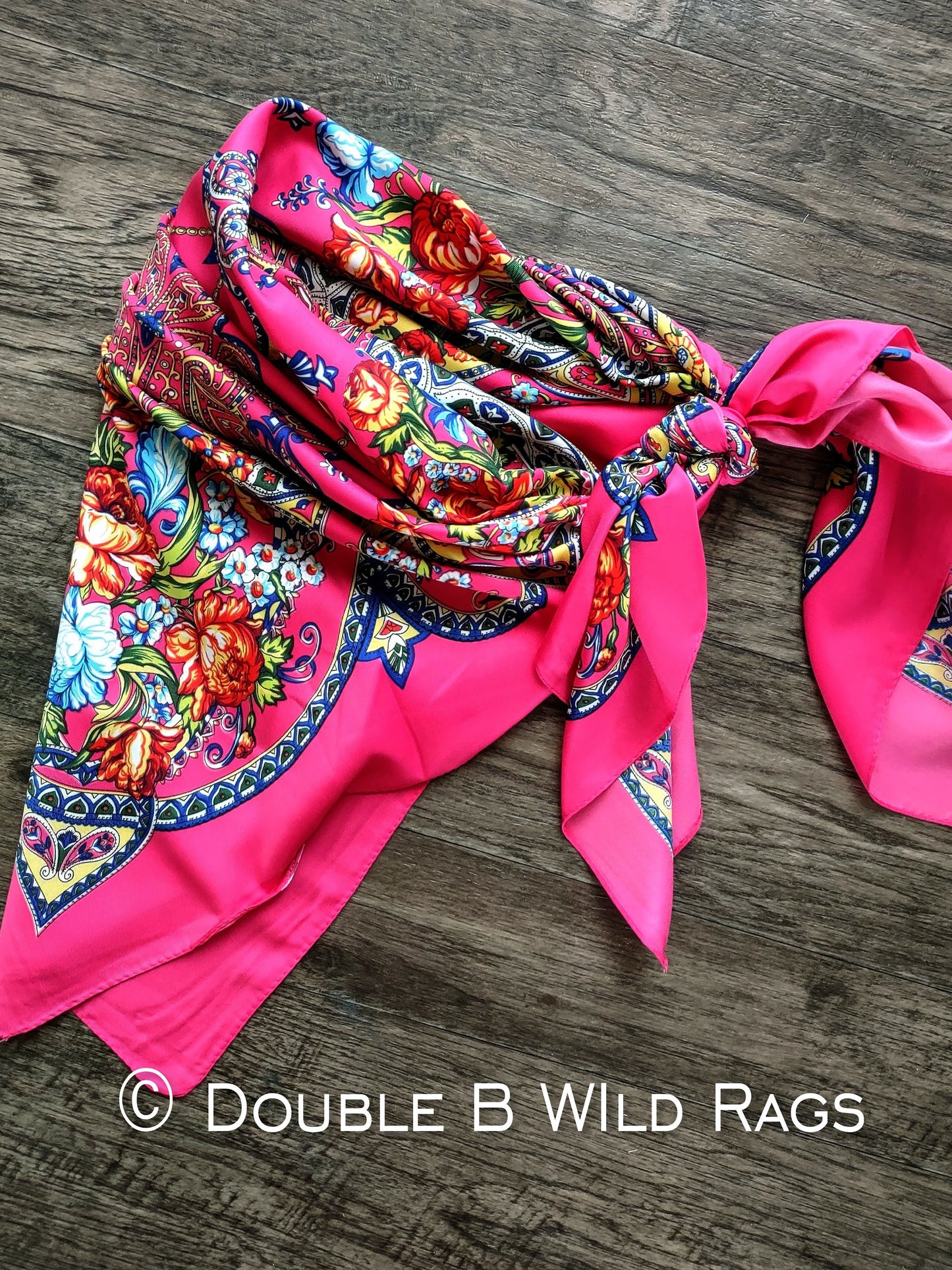 Wild Rag BARGAIN CORNER BC1104 Large 40"x40" Rose Paisley Print Cowboy Western Neck Scarf by Double B Wild Rags
