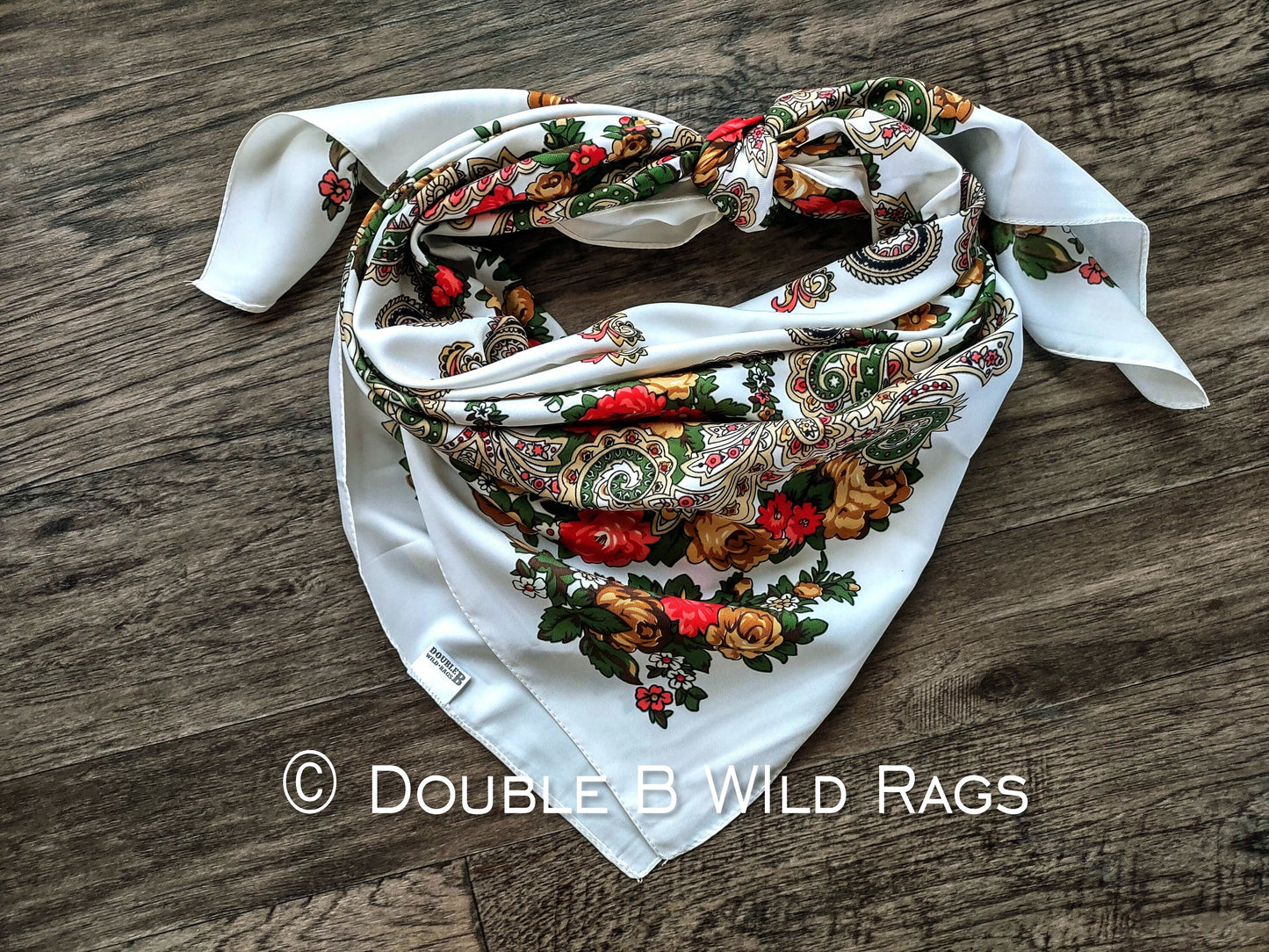 Wild Rag BARGAIN CORNER BC1106 40"x40" Roses and Paisley Cowboy Western Neck Scarf by Double B Wild Rags