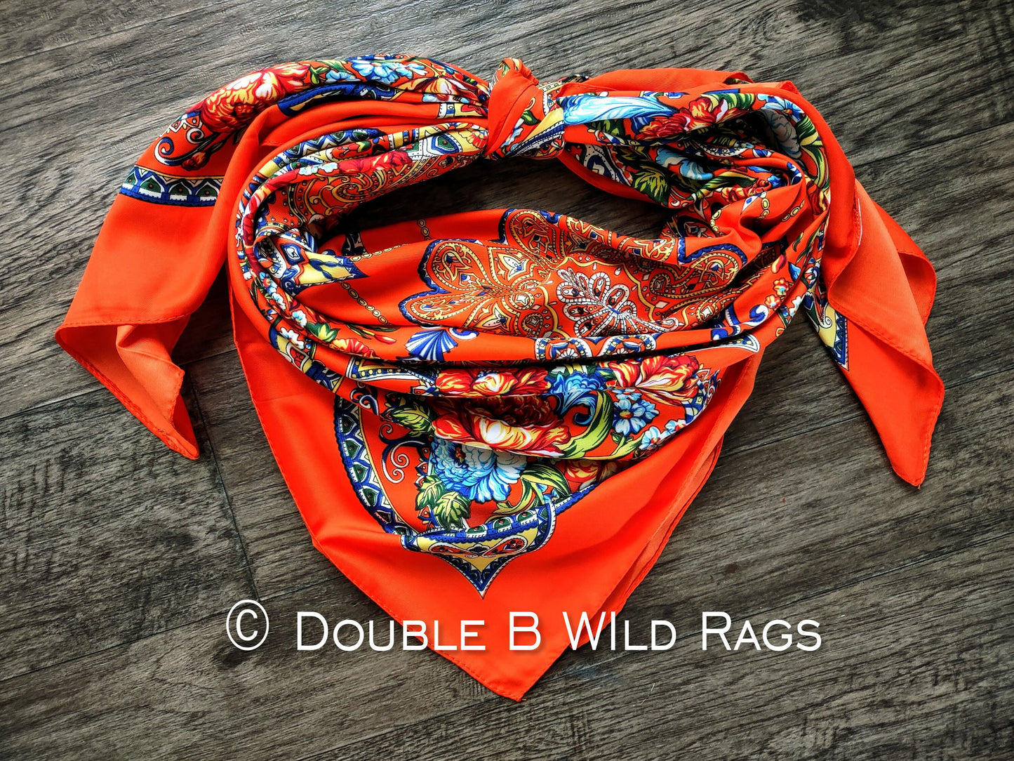 Wild Rag BARGAIN CORNER BC1104 Large 40"x40" Rose Paisley Print Cowboy Western Neck Scarf by Double B Wild Rags