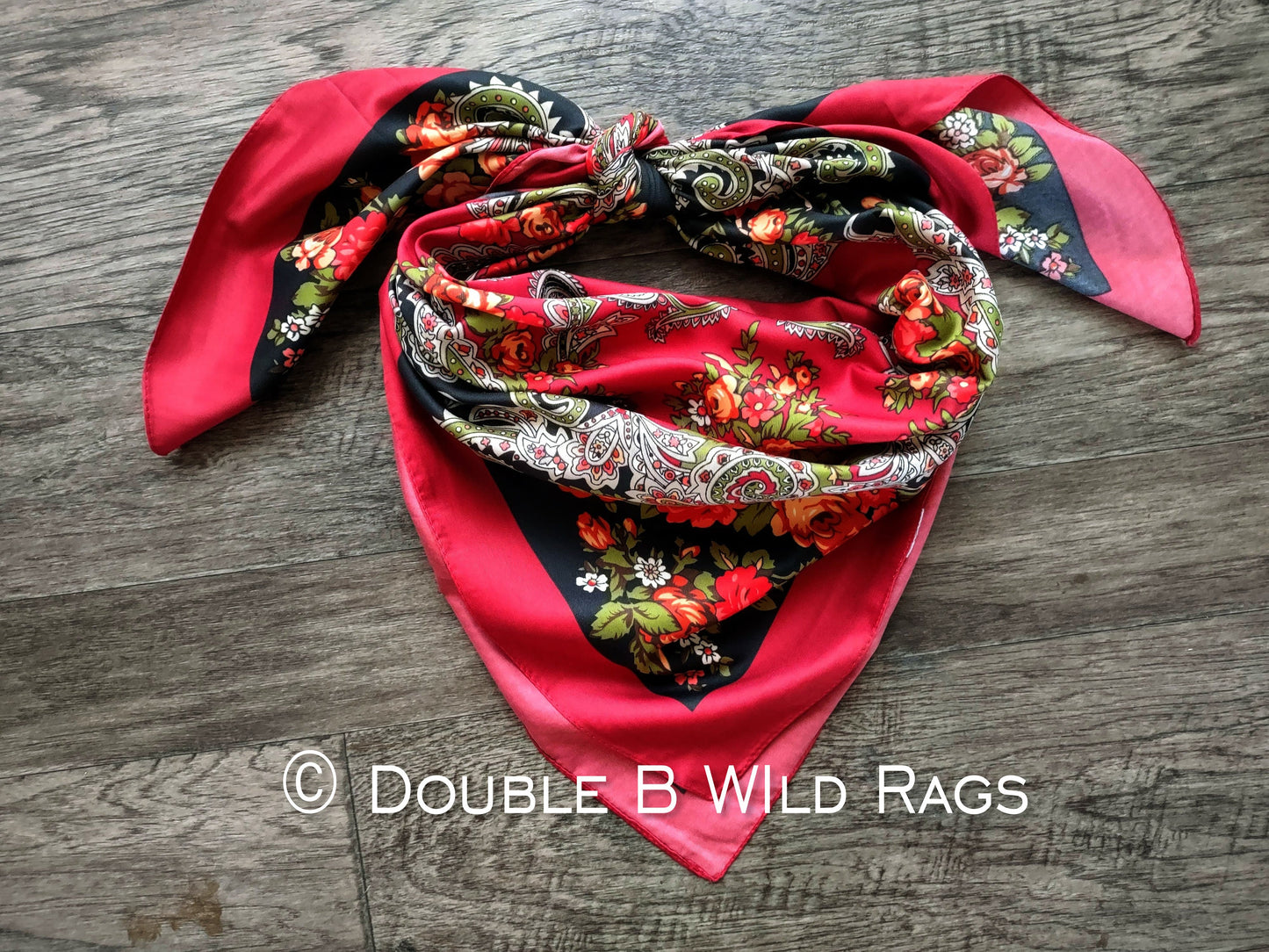 Wild Rag BARGAIN CORNER BC1106 40"x40" Roses and Paisley Cowboy Western Neck Scarf by Double B Wild Rags